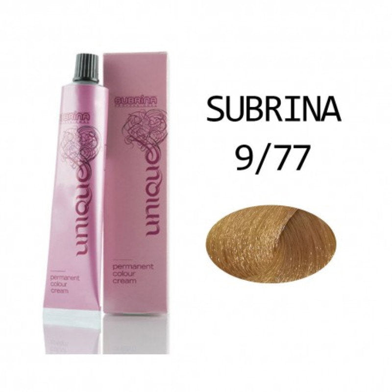Subrina Professional, Unique, Permanent Hair Dye, 9/77 Very Light Blond - Intense Chestnut, 100 ml