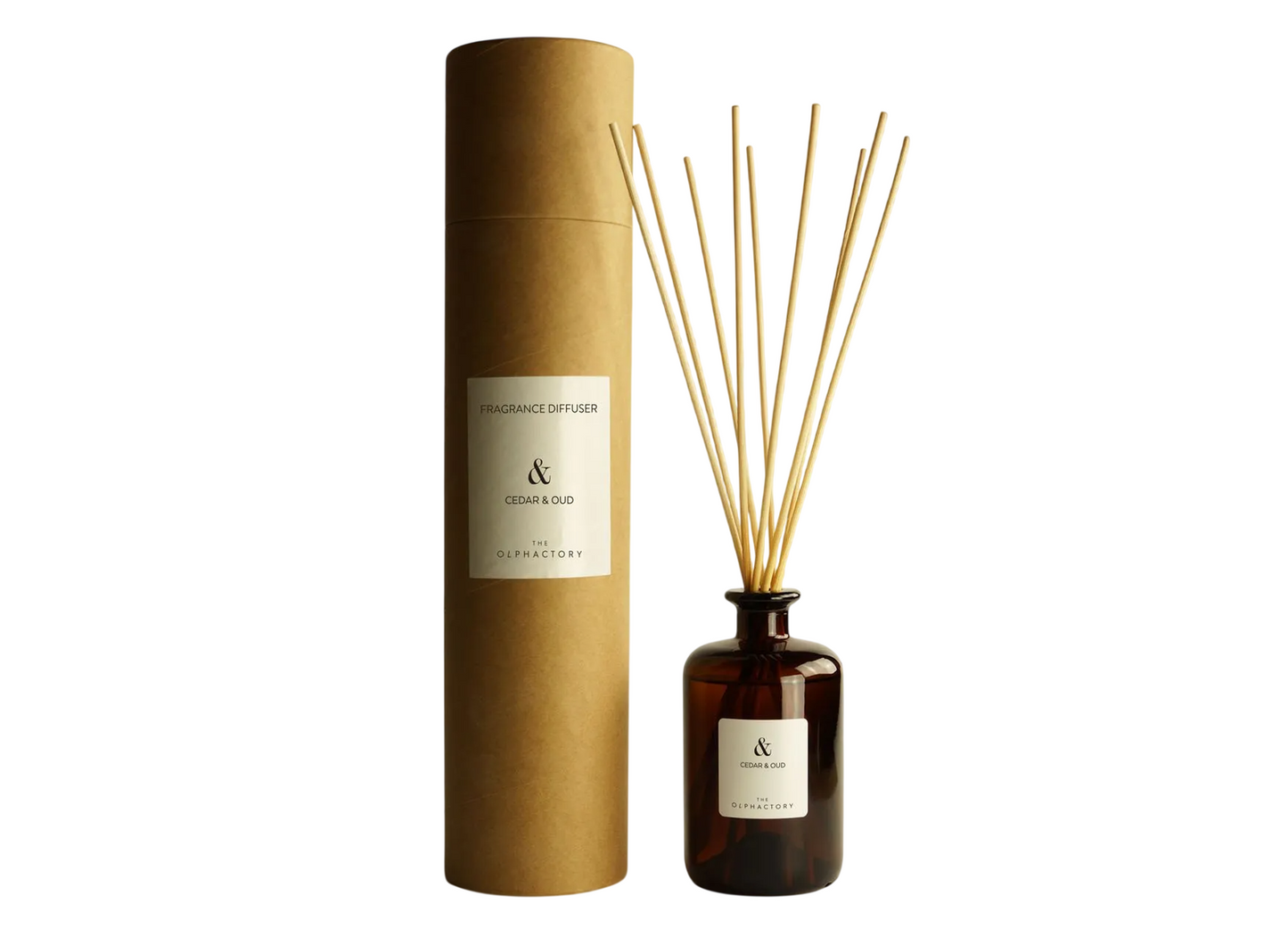 The Olphactory, Cedar & Oud, Fragrance Sticks, Aroma Reed Diffuser, 500 ml