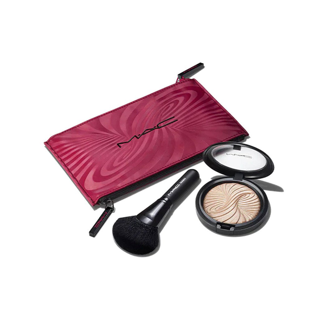 Trick Of The Light Extra Dimension Skinfinish Kit Set MAC: Textile Makeup Bag, Burgundy + MAC - view 2