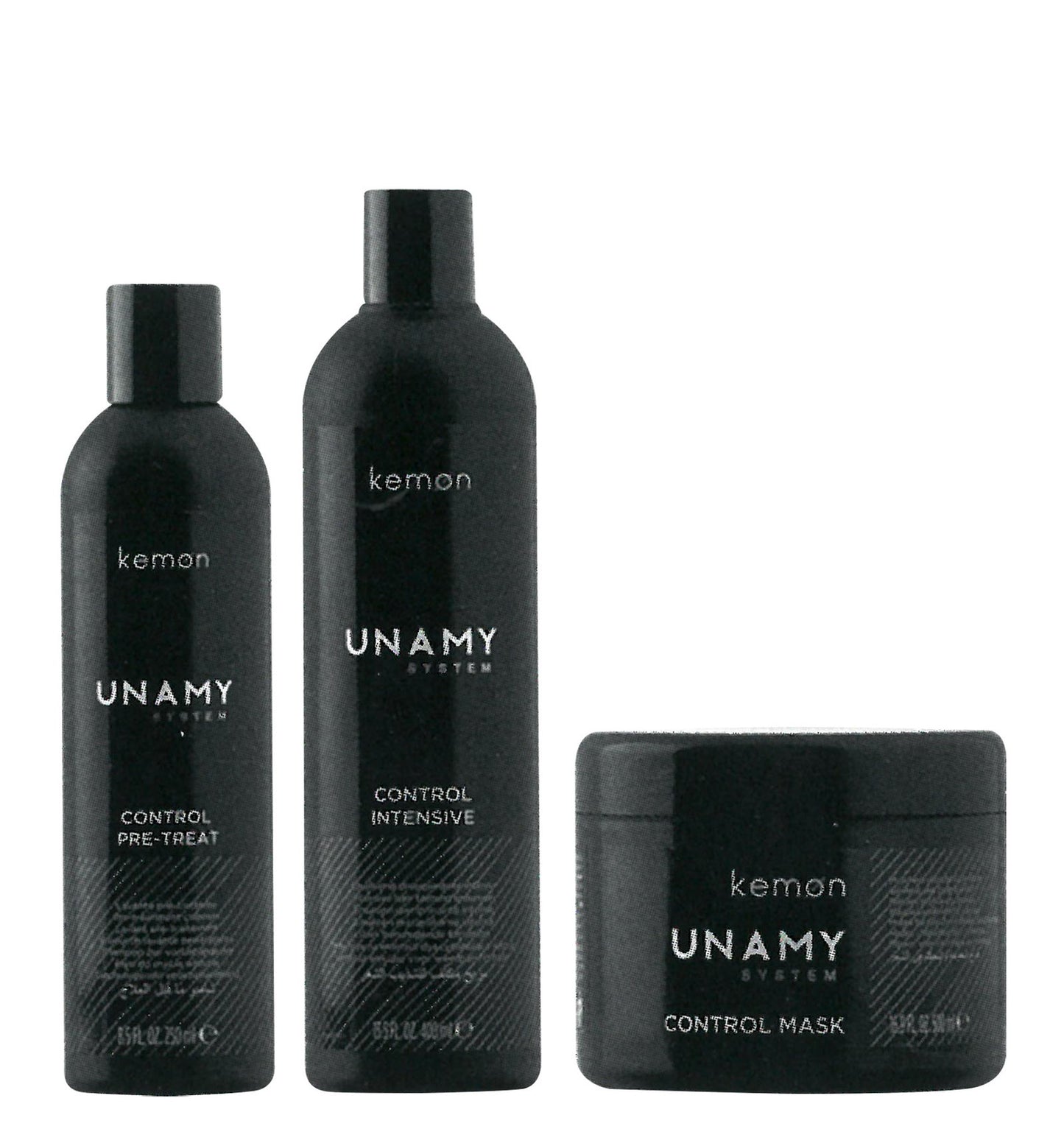 Unamy System Control Intensive Set Kemon: Control Intensive, Hair Shampoo, 400 ml + Control Intensive, Hair Conditioner, 250 ml + Control Intensive, Hair Treatment Cream Mask, 500 ml