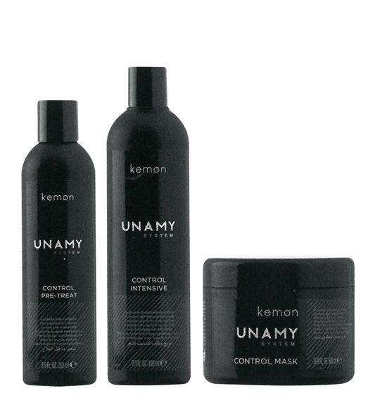 Unamy System Control Intensive Set Kemon: Control Intensive, Hair Shampoo, 400 ml + Control Intensive, Hair Conditioner, 250 ml + Control Intensive, Hair Treatment Cream Mask, 500 ml