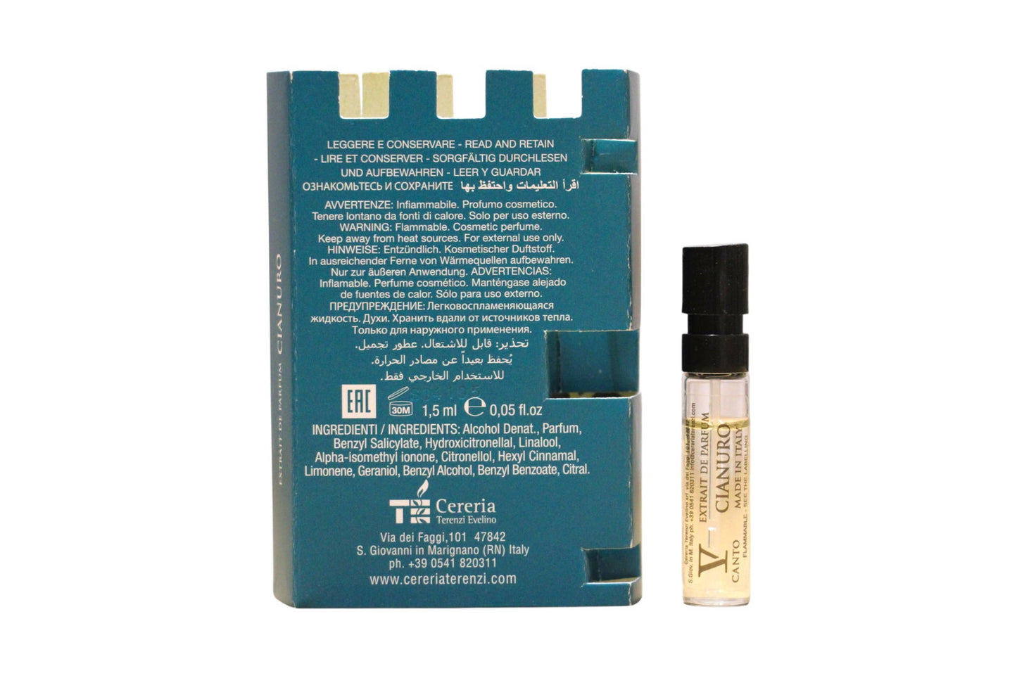 V Canto, Cianuro, Extrait De Parfum, Unisex, 1.5 ml *Vial