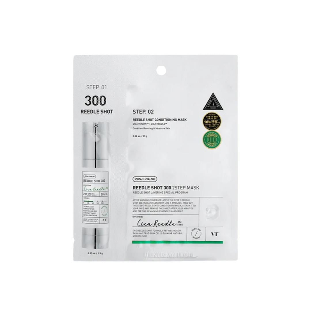 VT Cosmetics, Reedle Shot 300 2 Step, Brightening, Sheet Mask, For Face, 26.5 g