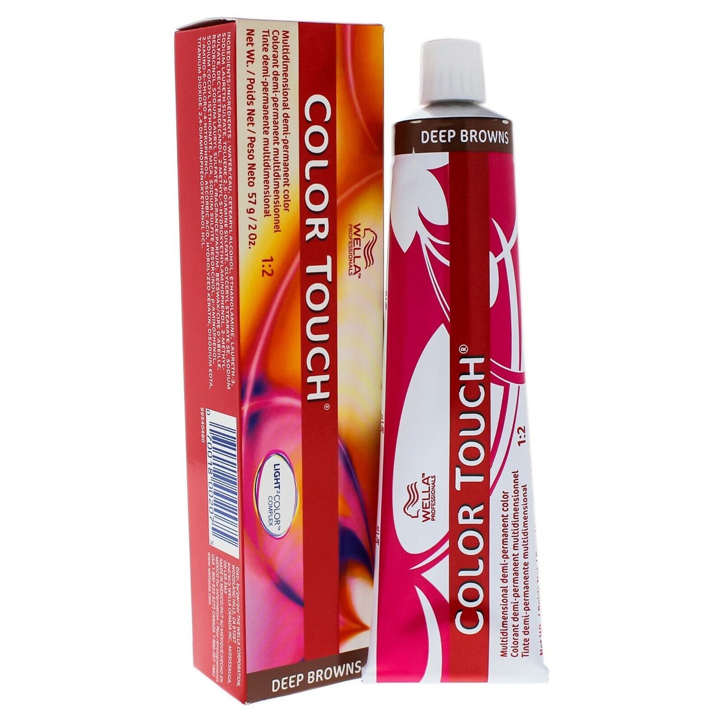 Wella Professionals, Color Touch, Ammonia-Free, Semi-Permanent Hair Dye, 5/75 Light Chestnut Brown Mahogany