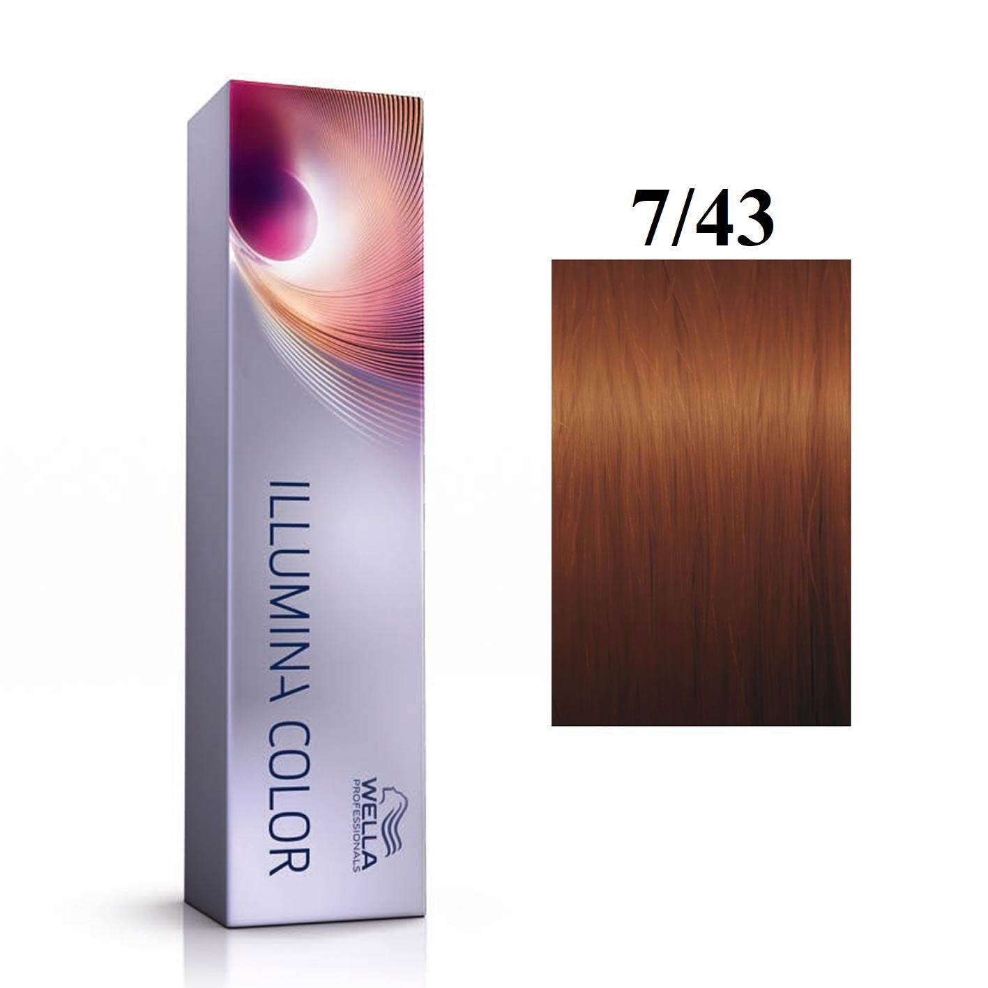 Wella Professionals, Illumina Color, Permanent Hair Dye, 7/43 Medium Blonde Golden Red, 60 ml - view 3