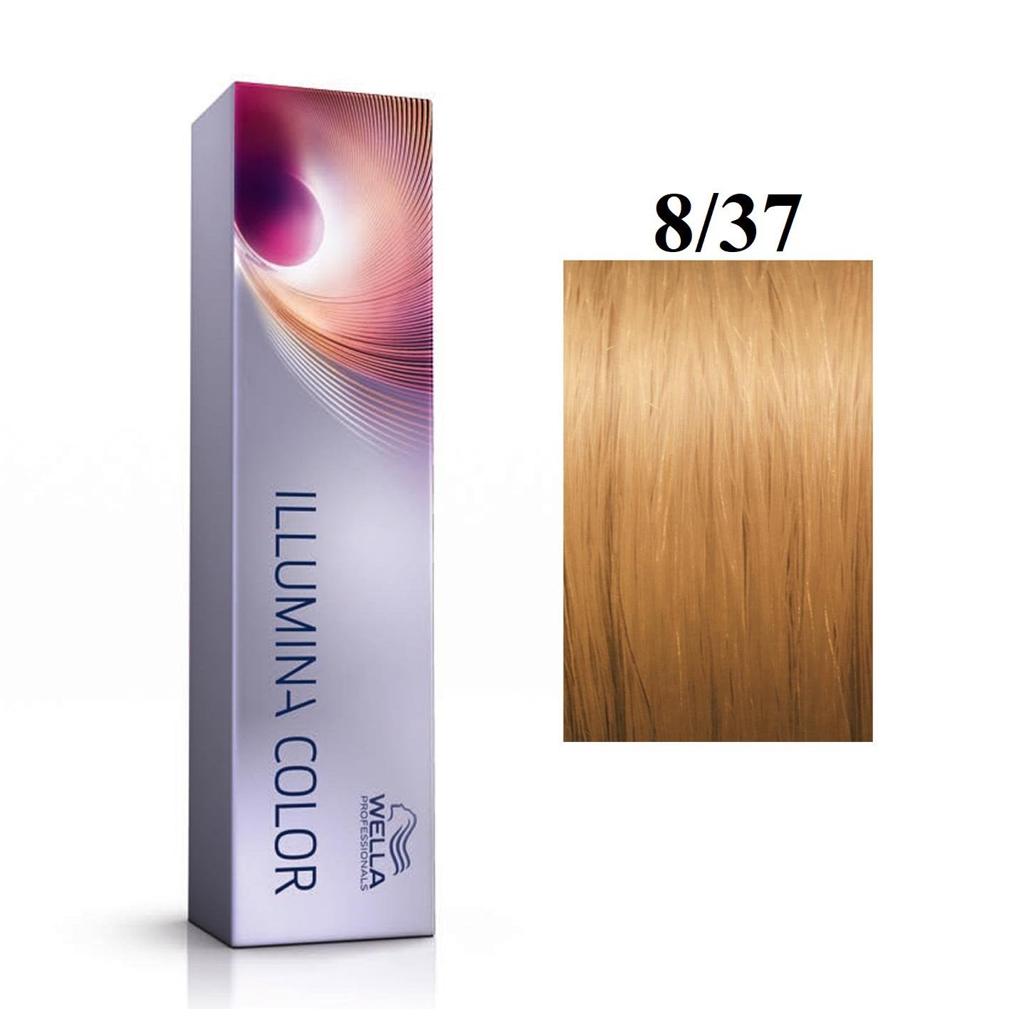 Wella Professionals, Illumina Color, Permanent Hair Dye, 8/37 Light Blond Golden Chestnut, 60 ml - view 3