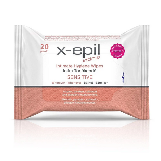 X-Epil, Intimate Hygiene Sensitive, Intimate Wipes, 20 pcs