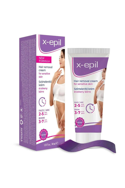 X-Epil, X-Epil, Silky Finish, Hair Removal Cream, For Sensitive Skin, For Underarms & Bikini Area, 40 ml