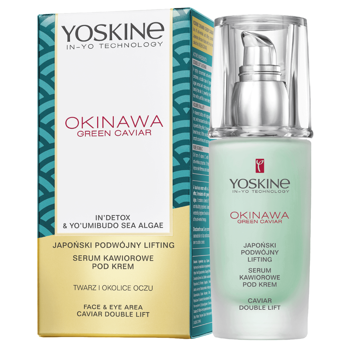 Yoskine, Okinawa, Green Caviar, Uplifting, Serum, For Face & Eyes, 30 ml